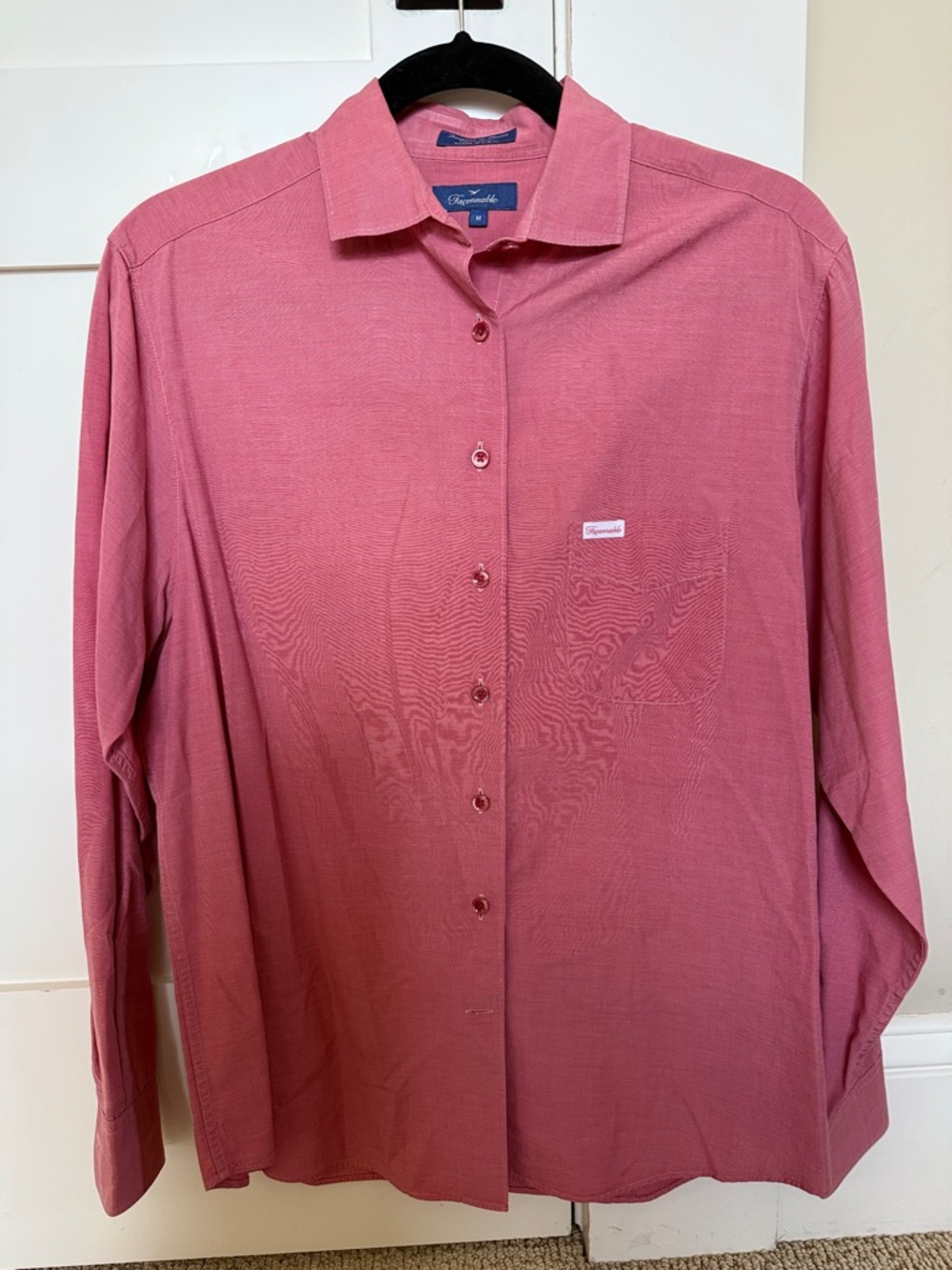 Faconnable Men’s Long-Sleeve Red Button-Up Shirt